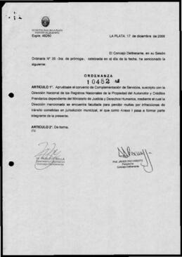 Ordenanza n° 10482 de 2008