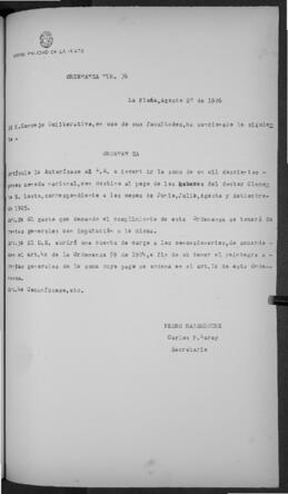 Ordenanza n° 76 de 1926