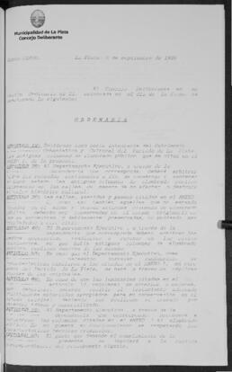 Ordenanza n° 9058 de 1999
