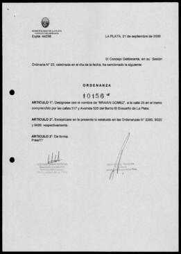 Ordenanza n° 10156 de 2006
