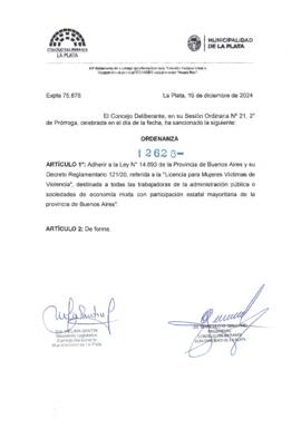 Ordenanza nº 12628 de 2024