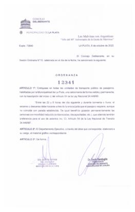 Ordenanza nº 12341 de 2022