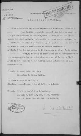 Ordenanza n° 1671 de 1949
