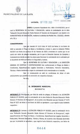 Decreto nº 444 de 2023, GARRO, Julio cesar