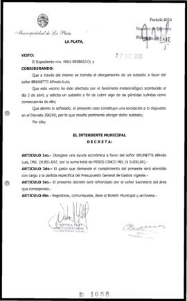 Decreto n° 1688 de 2013, Bruera, Oscar Pablo