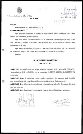 Decreto n° 2276 de 2013, Bruera, Oscar Pablo