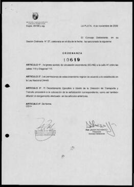 Ordenanza n° 10619 de 2009
