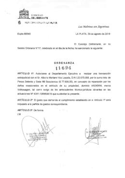 Ordenanza nº 11694 de 2018
