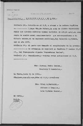 Ordenanza n° 1510 de 1949