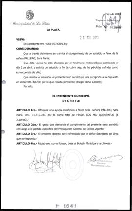 Decreto n° 1641 de 2013, Bruera, Oscar Pablo