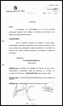 Decreto n° 39 de 2005, Alak, Julio Cesar