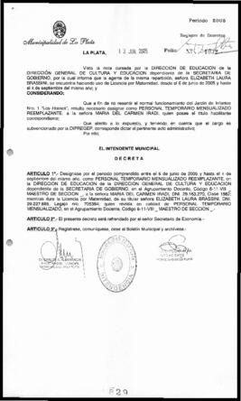 Decreto n° 829 de 2005, Alak, Julio Cesar