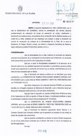 Decreto nº 3106 de 2022, GARRO, Julio cesar