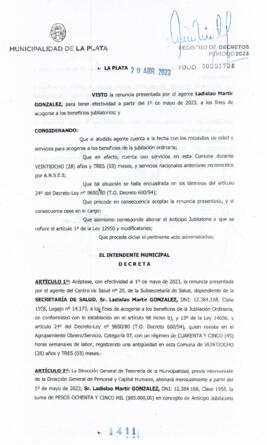 Decreto nº 1411 de 2023, GARRO, Julio cesar