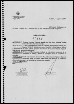 Ordenanza nº 10112 de 2006