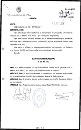 Decreto n° 2544 de 2013, Bruera, Oscar Pablo