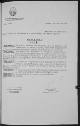 Ordenanza n° 9327 de 2001