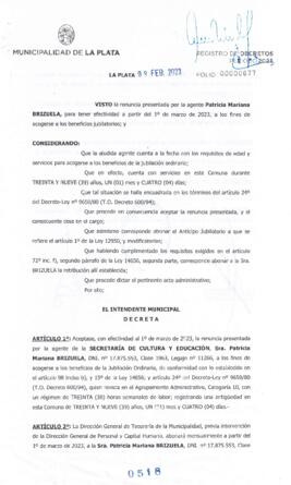 Decreto nº 518 de 2023, GARRO, Julio cesar