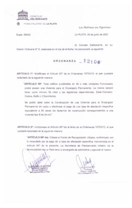 Ordenanza nº 12104 de 2021