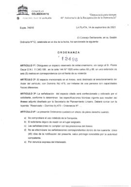 Ordenanza nº 12498 de 2023