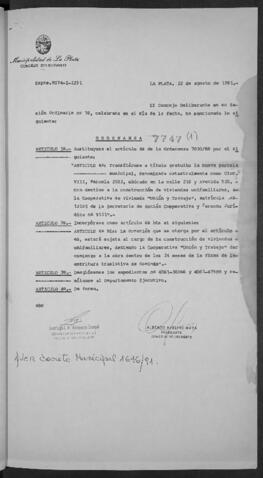 Ordenanza n° 7747 de 1991