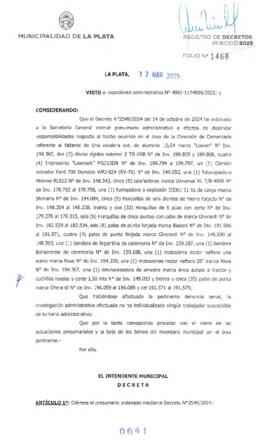 Decreto nº 641 de 2025, ALAK, Julio Cesar