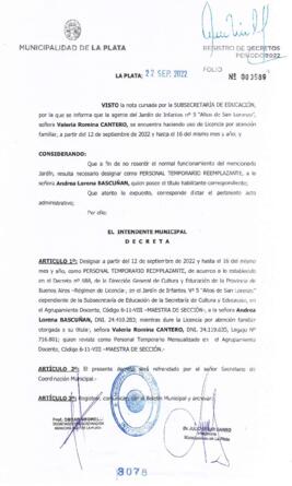 Decreto nº 3078 de 2022, GARRO, Julio cesar
