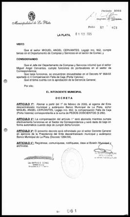 Decreto n° 61 de 2005, Alak, Julio Cesar