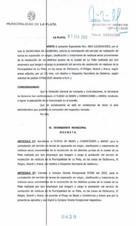 Decreto nº 429 de 2023, GARRO, Julio cesar