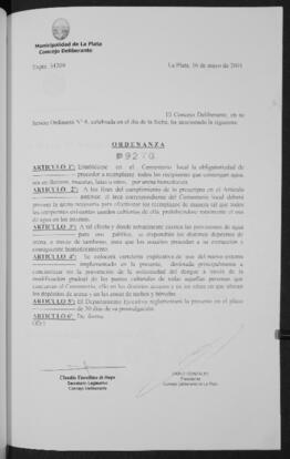 Ordenanza n° 9270 de 2001