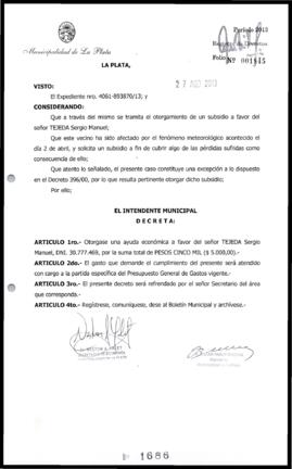 Decreto n° 1686 de 2013, Bruera, Oscar Pablo