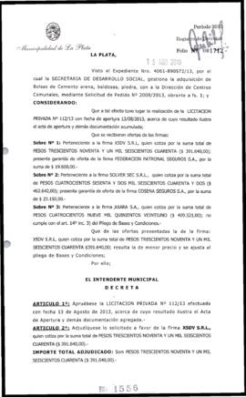 Decreto n° 1556 de 2013, Bruera, Oscar Pablo