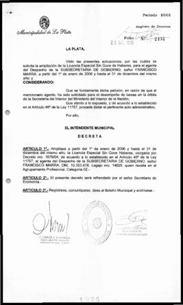 Decreto n° 1976 de 2005, Alak, Julio Cesar
