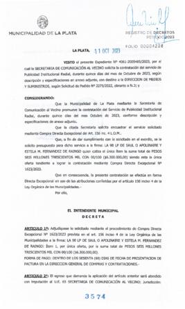 Decreto nº 3574 de 2023, GARRO, Julio cesar