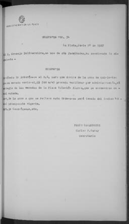 Ordenanza n° 0054 de 1927