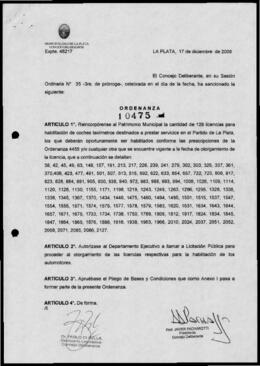 Ordenanza n° 10475 de 2008