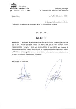 Ordenanza nº 12420 de 2023
