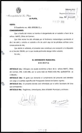 Decreto n° 2257 de 2013, Bruera, Oscar Pablo
