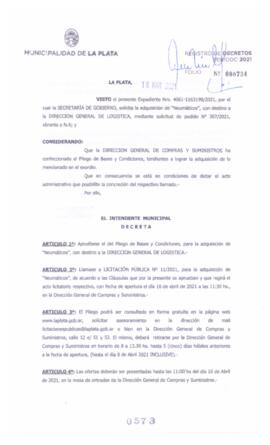 Decreto nº 573 de 2021, GARRO, Julio cesar