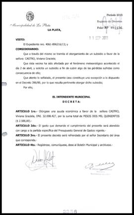 Decreto n° 2256 de 2013, Bruera, Oscar Pablo