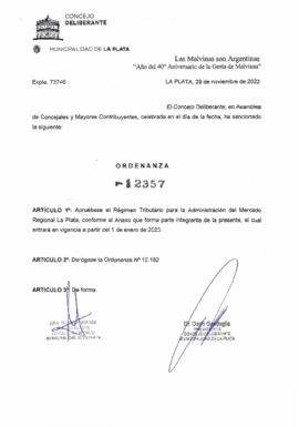 Ordenanza nº 12357 de 2022