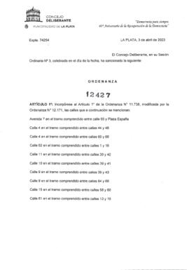 Ordenanza nº 12427 de 2023