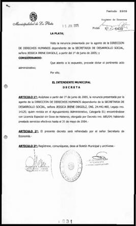 Decreto n° 831 de 2005, Alak, Julio Cesar