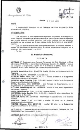 Decreto n° 2526 de 2013, Bruera, Oscar Pablo