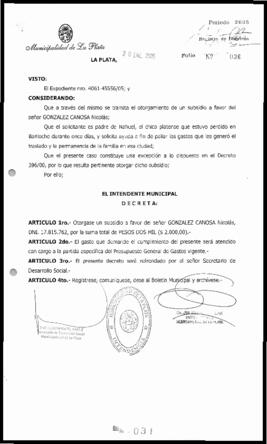 Decreto n° 31 de 2005, Alak, Julio Cesar