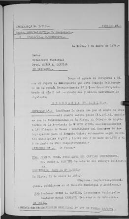 Ordenanza n° 3910 de 1974