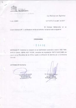 Ordenanza nº 11481 de 2017