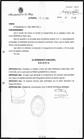 Decreto n° 826 de 2005, Alak, Julio Cesar