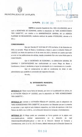 Decreto nº 134 de 2023, GARRO, Julio cesar