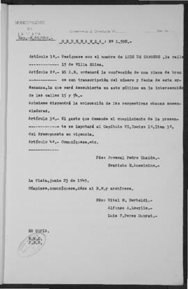 Ordenanza n° 1508 de 1949